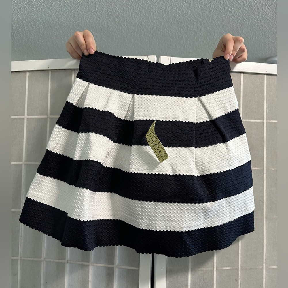 GINGER G midi skirt navy blue and white size L